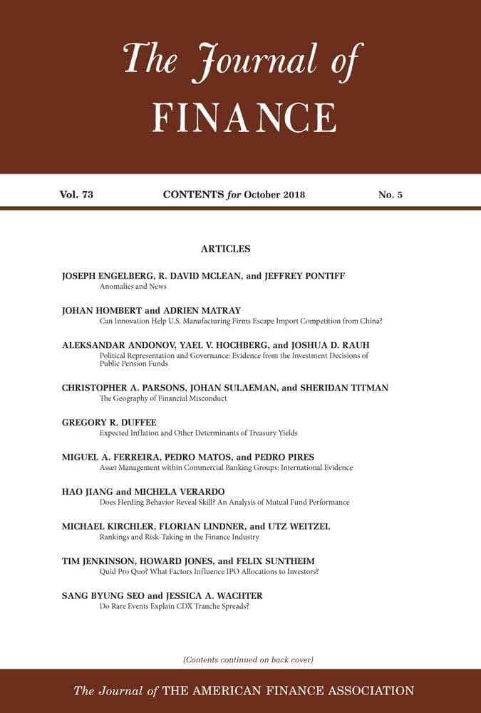Journal of finance cover